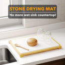 Instant Dry Stone Dish Drying Mat with Bamboo Rack - 2 Ways to Use, Quick Absorbent & Stylish(marble)-3