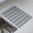 Folding Diatomaceous Earth Countertop Drain Mat - Quick Dry, Non-Slip & Easy Clean Absorbent Pad(light grey)-1