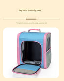Breathable Pet Carrier Backpack - Large Capacity, Multiple Windows, Oxford Cloth(blue)-4