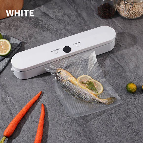 Wireless Portable Vacuum Sealing Machine - Automatic Food Sealer with LCD Display & Dual Modes(White)