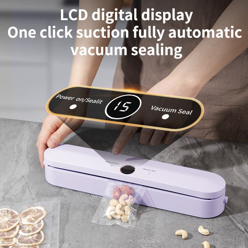 Wireless Portable Vacuum Sealing Machine - Automatic Food Sealer with LCD Display & Dual Modes(White)