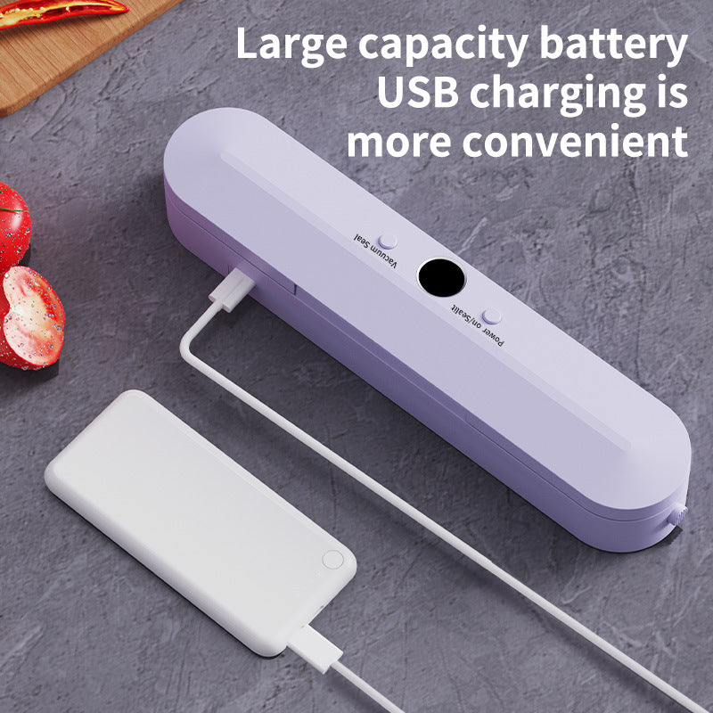 Wireless Portable Vacuum Sealing Machine - Automatic Food Sealer with LCD Display & Dual Modes(White)