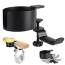 Heavy-Duty All-Metal Desk Clamp with 360-Degree Swivel Headphone Hanger & Cup Holder(black)-4