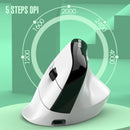Two Ergonomic Vertical Wireless Mouse - Dual Mode (2.4G & Bluetooth), 5 Adjustable DPI, Silent Clicks, Rechargeable(white)-4