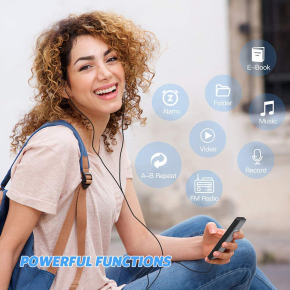 Portable Digital Music Player - Bluetooth 5.4, Hi-Fi Lossless Sound, 8GB Built-in & Expandable Storage(black 64GB)