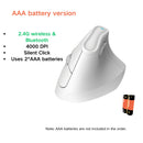 Ergonomic Vertical Mouse - Multi-Device Bluetooth5.0 & 2.4G Wireless, Adjustable DPI, Silent Click(white)-1