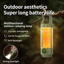 Tri-Color Portable Camping Lantern & Flashlight - Rechargeable, 360°Ambient Light & Hook Design(green)-2