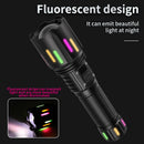 30W High Brightness LED Flashlight with Digital Display & Fluorescent Design - USB Rechargeable, 800-1200M Range(black+One 18650 battery)-2