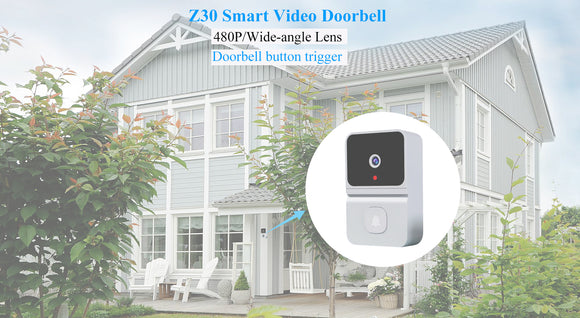 Mini Smart Video Doorbell - 480P Wide-Angle Lens, Two-Way Audio & Night Vision(black)