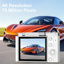 4K Ultra HD Digital Camera - 75MP, 2.8-inch Rotatable Screen, Auto Focus & Built-in Flash(black)-4