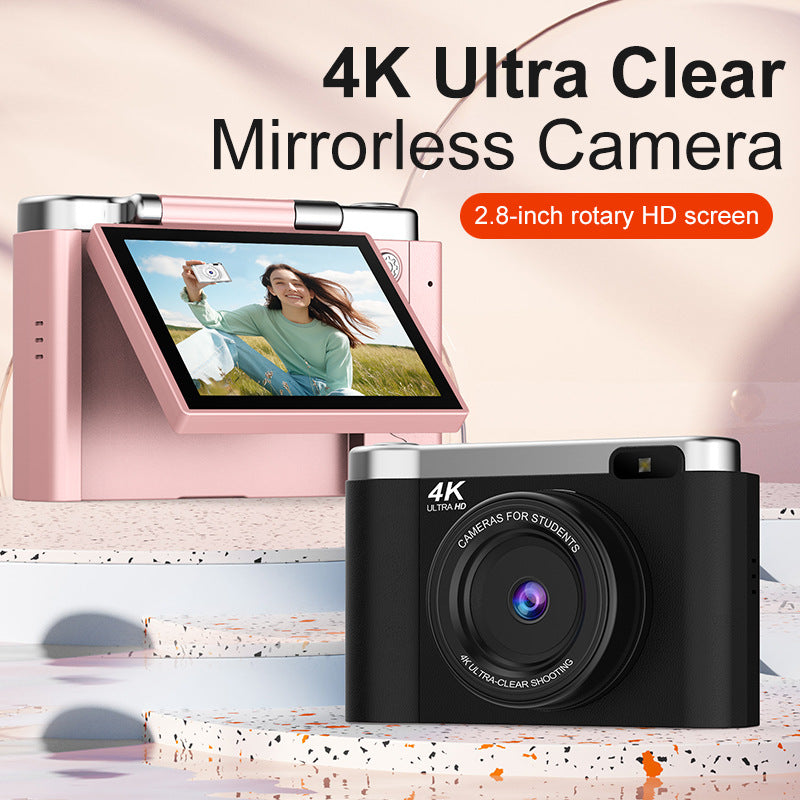 4K Ultra HD Digital Camera - 75MP, 2.8-inch Rotatable Screen, Auto Focus & Built-in Flash(white) - 0
