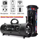 Portable Wireless Speaker - FM Radio, USB/TF Playback, AUX Input, Microphone Support & 2000mAh Battery(Blue and black)-2