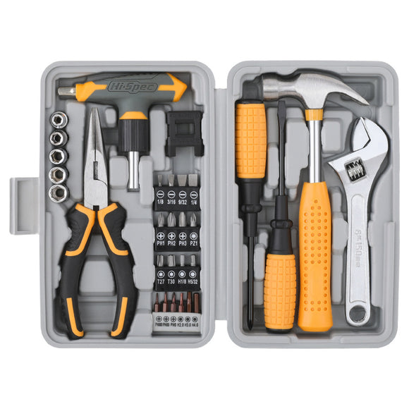 Comprehensive 30-Piece Household Tool Kit - Multi-Functional Home Repair Set with Storage Case(Grey)