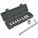 Two 10-piece L-shaped socket wrench sets - 1/2" drive chrome vanadium steel with metric sockets and housings(gray)-1