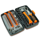 38-Piece Ratchet Screwdriver & Socket Wrench Set - Professional Multi-Bit Repair Tool Kit with Portable Case(orange)-3