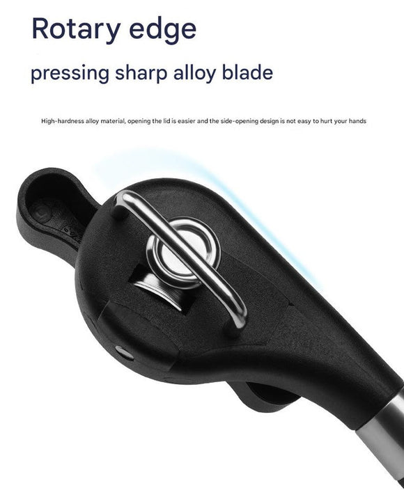 2pc Multifunctional Safe-Cut Can Opener - Smooth Edge, Ergonomic Handle(black)