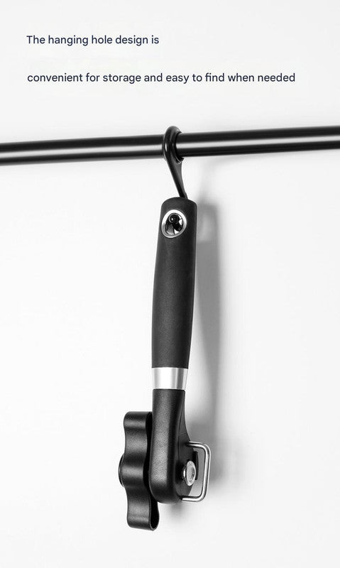 2pc Multifunctional Safe-Cut Can Opener - Smooth Edge, Ergonomic Handle(black)