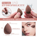 All-in-One Portable Makeup Brush Kit with LED Mirror Travel Case, Sponges & Applicators(pink)-5