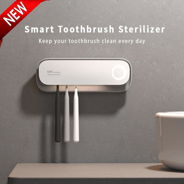 Smart UVC Toothbrush Sterilizer & Holder with Heat Drying, Radar Sensor Night Light(white)