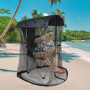 Portable Outdoor Chair Cover with Mosquito Net & Sun Canopy - UV & Water-Resistant Shelter for Camping & Fishing(black 205*125*205CM)(not including stand)-6