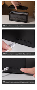 Fireplace Flame Effect Aroma Diffuser & Humidifier with 7-Colour Light, Timer & Remote Control(White)-10