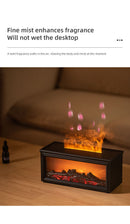 Fireplace Flame Effect Aroma Diffuser & Humidifier with 7-Colour Light, Timer & Remote Control(Dark Wood Grain)-6