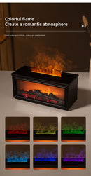 Fireplace Flame Effect Aroma Diffuser & Humidifier with 7-Colour Light, Timer & Remote Control(Light Wood Grain)-3