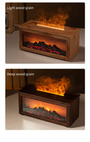 Fireplace Flame Effect Aroma Diffuser & Humidifier with 7-Colour Light, Timer & Remote Control(Light Wood Grain)-13
