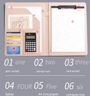 A4 PU Leather Business Portfolio with Ring Binder, Calculator & 40 Sleeves(brown)-6