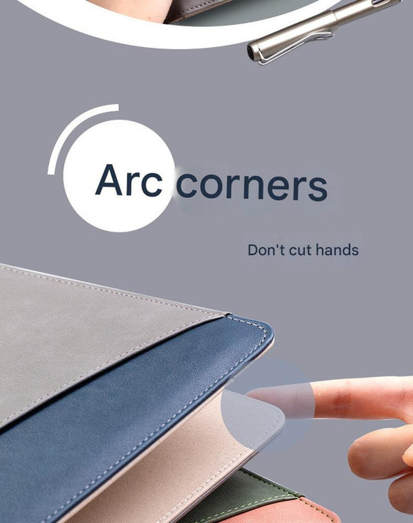 A4 PU Leather Business Portfolio with Ring Binder, Calculator & 40 Sleeves(grey and black)