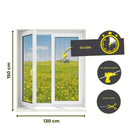 3pc DIY Magnetic Window Screen Kit - Fine Mesh Insect Net, No Drilling Required, Cut to Size(black 150cm x 130cm)-5