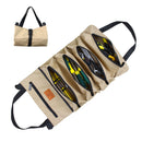 Heavy-Duty Canvas Tool Roll Up Bag & Organizer Tote - Multi-Pocket Wrench & Tool Pouch(Khaki)-1