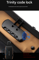 Black Men's Anti-Theft Crossbody Sling Bag with USB Charging Port & Combination Lock-7