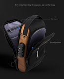 Black and Brown Men's Anti-Theft Crossbody Sling Bag with USB Charging Port & Combination Lock-5