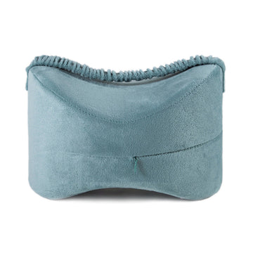 Blue Ergonomic Memory Foam Knee Pillow for Side Sleepers - Leg Positioner for Sciatica, Back, Hip & Joint Pain Relief