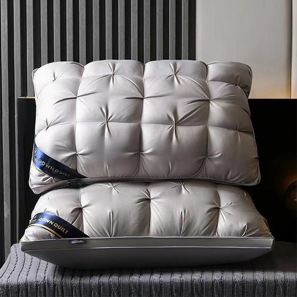 Grey Luxury Adjustable Bed Pillow Set (2-Pack) - Hotel Quality Down Alternative for Ultimate Neck Support & Comfort