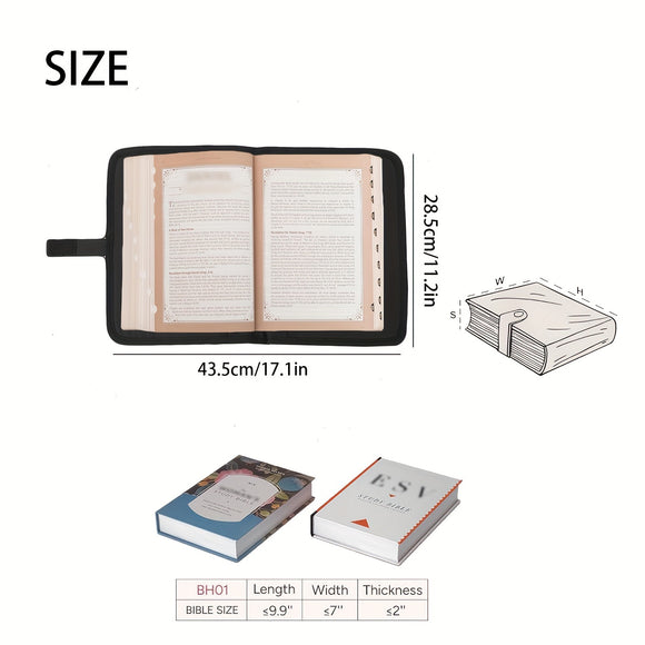 Pink Elegant Quilted Bible Cover - Protective Book Case with Carry Handle