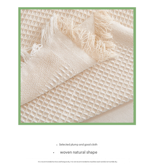 Black and white Ball Pattern Soft Waffle Weave Throw Blanket - Boho Style Cotton Blend Sofa Cover with Fringe 180x180cm