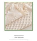 Black and white Ball Pattern Soft Waffle Weave Throw Blanket - Boho Style Cotton Blend Sofa Cover with Fringe 180x340cm-6