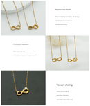 Style 3 Gold Infinity Necklace for Women - Dainty Titanium Steel Pendant with Sparkling Cubic Zirconia-4