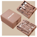 Brown Premium 13-in-1 Manicure & Grooming Kit - Professional Carbon Steel Pedicure Set with Dual-Drawer Case & Mirror-1
