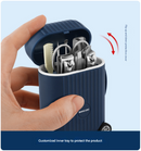 Dark Blue Mini Suitcase Manicure Set - 8-Piece Portable Grooming & Nail Care Travel Kit-4