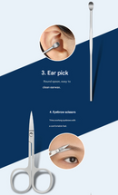 Green Mini Suitcase Manicure Set - 8-Piece Portable Grooming & Nail Care Travel Kit-6