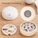 Beige Modern Compact Sewing Kit Organizer - All-in-One with Magnetic Needle Case-3