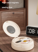 Beige Modern Compact Sewing Kit Organizer - All-in-One with Magnetic Needle Case-4