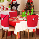Red Festive Santa Hat Dining Chair Covers - Set of 8 for Holiday Party Decoration-2