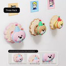 3 Pcs (Pink + Brown + Yellow) Adorable Bear Wall Protector - Multi-Use Self-Adhesive Door Stopper Bumper-1