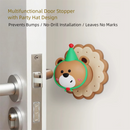 3 Pcs (Pink + Brown + Yellow) Adorable Bear Wall Protector - Multi-Use Self-Adhesive Door Stopper Bumper-2
