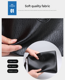 Black Classic Men's PU Leather Clutch Bag - Slim Business Wristlet & Travel Pouch-3