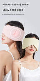 Grey Reversible All-Season Sleep Mask - Cooling & Warming with Sound Muffling Ear Covers Function-2